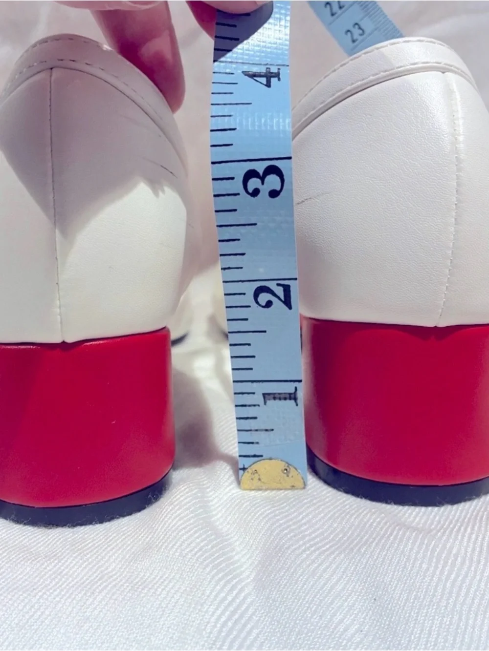 Lulu Hun Red, White, Pink Peep Toe Block Heels, Vintage Style, US sz 5/UK sz 3